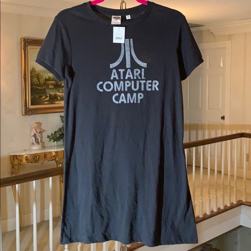 Junkfood Atari Computer Camp Blk T-Shirt Dress NWT